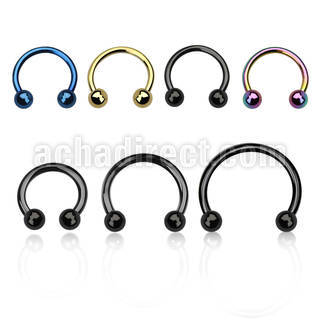 cbt18b3 pvd plated 316l steel circular barbell 18g w 3mm balls