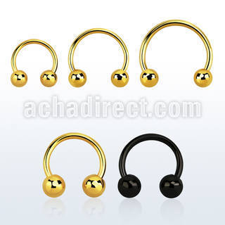 cbt20b pvd plated 316l circular barbell 20g 0 8mm w 3mm ball