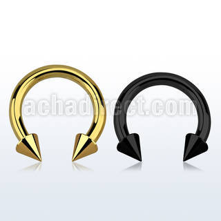 cbtcn8 pvd plated 316l 3mm circular barbell with 6mmcone