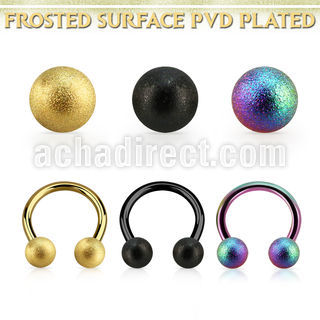 cbtfo6 anodized steel circular barbell w 6mm frosted steel ball