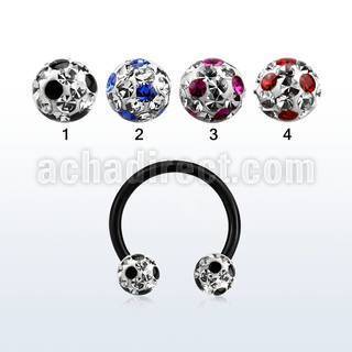 cbtfr6a anodized 316l circular barbell w dotted crystal ball