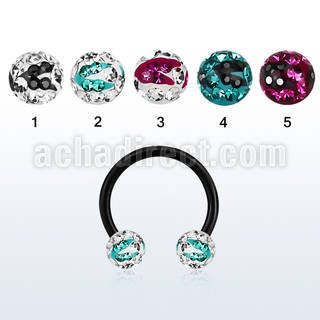 cbtfr6c anodized circular barbell w 6mm multi crystal zebra ball