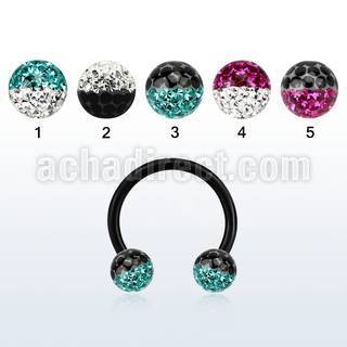 cbtfr6e anodized 316l circular barbell w 2 color crystal ball