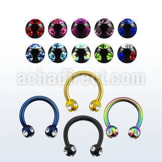 cbtjb3 pvd plated 316l circular barbell w multi jewel ball