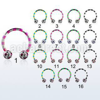 cbtlfr5a zebra striped pvd plated 316l barbell w dotted ferido