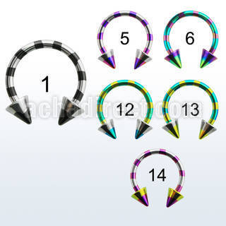 cbtln14 barbell circular acero quirurgico pvd rayas cebra conos 5mm distribuidor mayorista