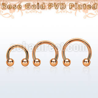 cbttb4 rose gold steel circular barbell w 2 4mm balls