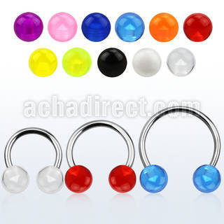 cbuvb8l barbell circular diametro acero 316l bolas 8mm acrilico uv usar como arete distribuidor mayorista