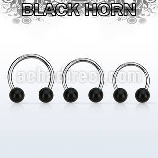 cbwk5 organic circular barbell w 2 5mm black horn balls