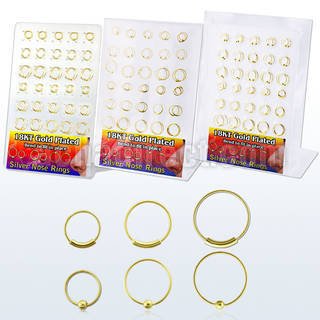 d18gnh sterling silver nose hoop with gold 18k plating