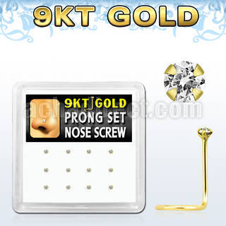 d9gsc1 9kt gold nose screw w 1.5mm prong set round clear cz