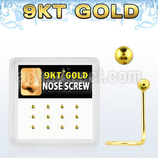 d9gsc5 9kt gold nose screws with 1.5mm ball shaped top