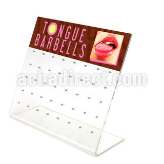 dac40 empty display of tongue piercing with 40 holes