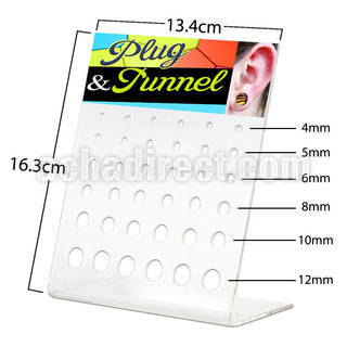 dac46 display of screw fit flared plug flesh tunnel w holes