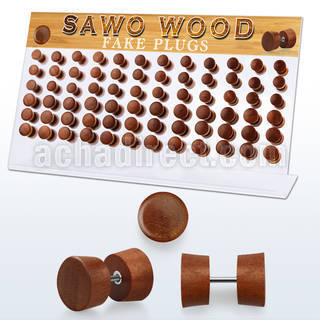 dacb167 display acrilico 72 plugs falsos madera sawo barra acero quirurgico 8mm 10mm distribuidor mayorista