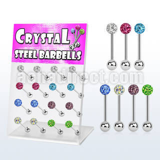 dacb38 board of 316l barbell with ferido crystal steel ball