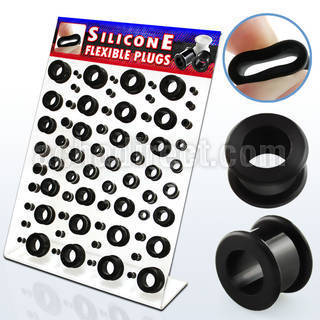 dapg21 display board of 72 pcs black silicone flesh tunnels