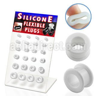 dapg25 board of 24 pcs of 4 12mm white silicone flesh tunnel