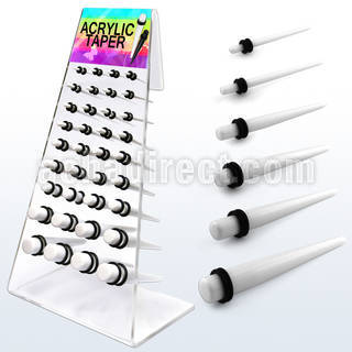 dapg46b board of white acrylic taper with double rubber o ring