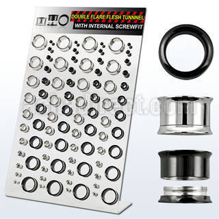 dapg55 board of polished pvd 316l steel screwfit flesh tunnel