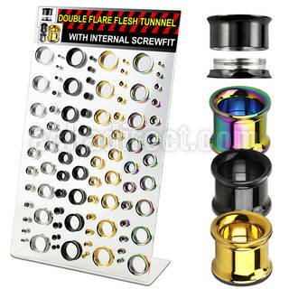 dapg76 board of 3 20mm pvd 316l dual flesh tunnel w screwfit