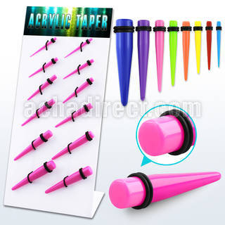 dapg82 board of solid colored acrylic tapers with rubber o ring