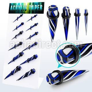dapg85 board of b w bule tri color acrylic tapers with o ring