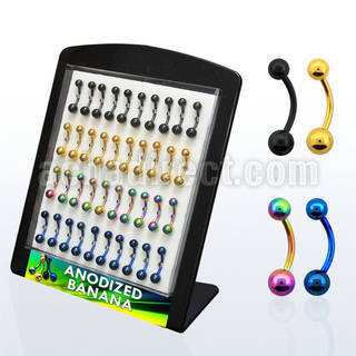 dbnts anodized 316l steel belly banana with 5 6mm ball