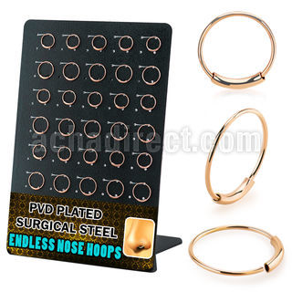 dend3 rosegold pvd 316l steel endless nose rings display 30