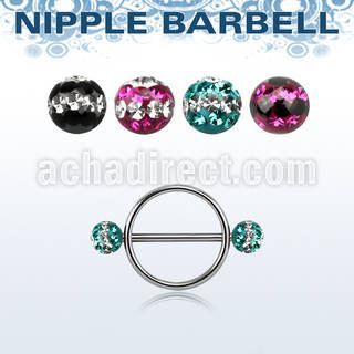 dfrnpe5 316l steel nipple shield w 2 5mm multi crystal balls