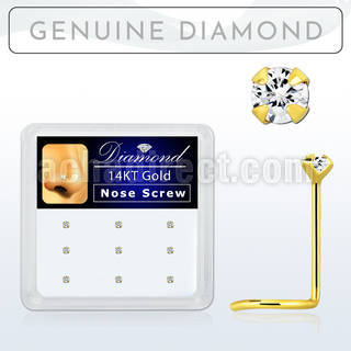 dgsc15 box w 14kt gold nose screws w 1 5 real prong set diamond
