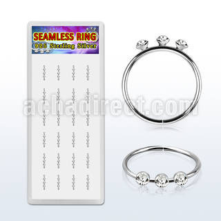 dhma9c small board silver seamless ring with cz in mix color