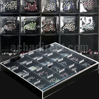dmbj5 display of 3 4mm bezel set jewel ball with threading