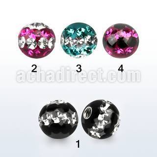dmfr5 5mm ball with ferido glued triple line multi crystals