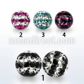 dmfr8 8mm ball with ferido glued triple line multi crystals