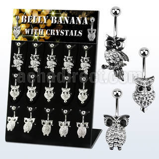 dmix6b display w 15 pcs. of assorted style owl belly bananas