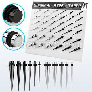 dmxp17 board of high polished black pvd 316l steel tapers