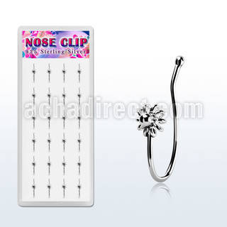 dncl1 box w 24 silver fake nose clips with sun shaped top