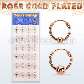dnsm171 box rose gold silver ball closure earring 16g 3 4mm ball