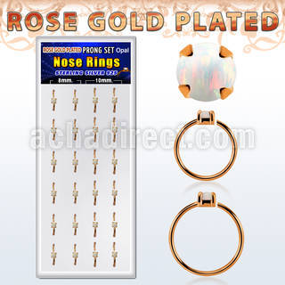 dnsm183 caja 24 aros nariz plata 925 oro rosa opalo redondeado 2mm 8mm 10mm venta