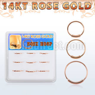 dr14nh2 box w 14kt rose gold endless nose hoop