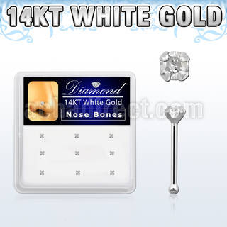 dwnb6 caja display 9 piercing nariz hueso oro blanco 14 kts 0 6mm diamantes redondos claros 1 5mm distribuidor mayorista