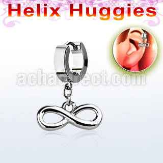 ehh618 helix huggie w a dangling infinity symbol
