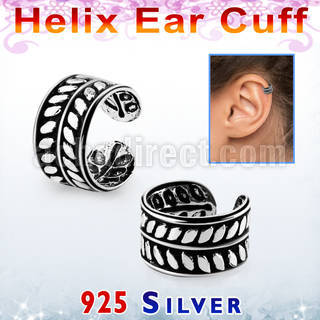 ehvcf9 piercing helix tipo ear cuff plata esterlina hoja venta
