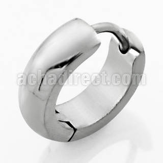 er133 pair of high polished steel huggies with rounded edges