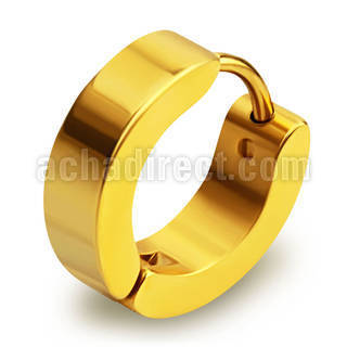 er134g pair of gold pvd stainless steel huggies earring