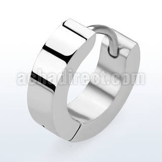 er134h pair of high polished stainless steel huggies