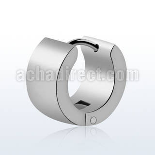 er138 pair of stainless steel wide huggies w matt polish