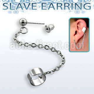 er246 stainless steel fake slave helix clip with chain