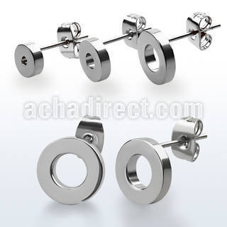 erfrd high polish 316l steel fake flesh tunnel ear stud